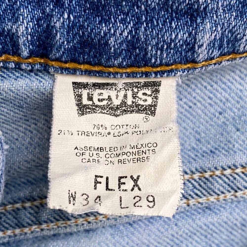 Vintage Levis 530 Flex Jeans Sz 34x29 Trevira Polyester Light Blue RARE Y2K USA - Picture 4 of 13